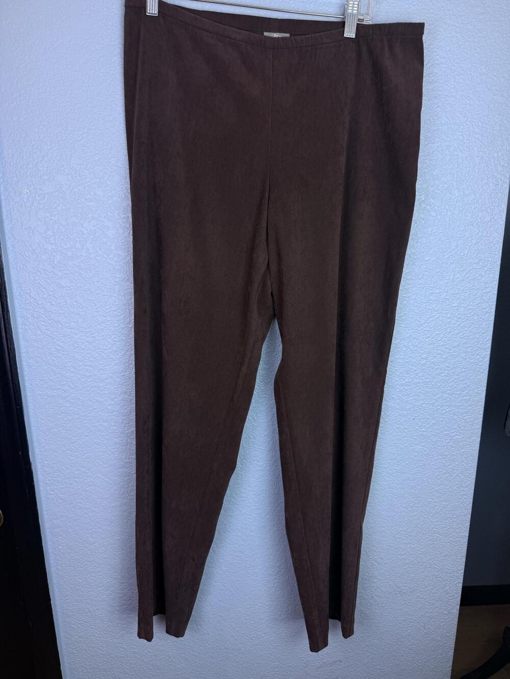 J. Jill Pants Womens Medium Brown Stretch Microfiber Slim Dress Side Zip Work